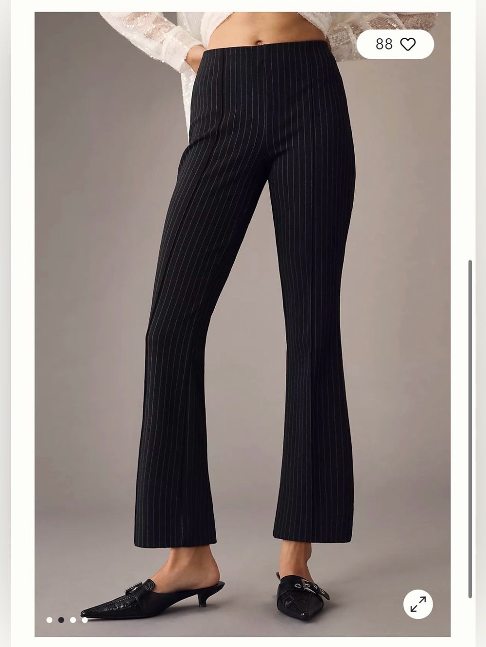 Maeve Anthropologie The Margot Kick-Flare Cropped Pants Black Women’s Medium